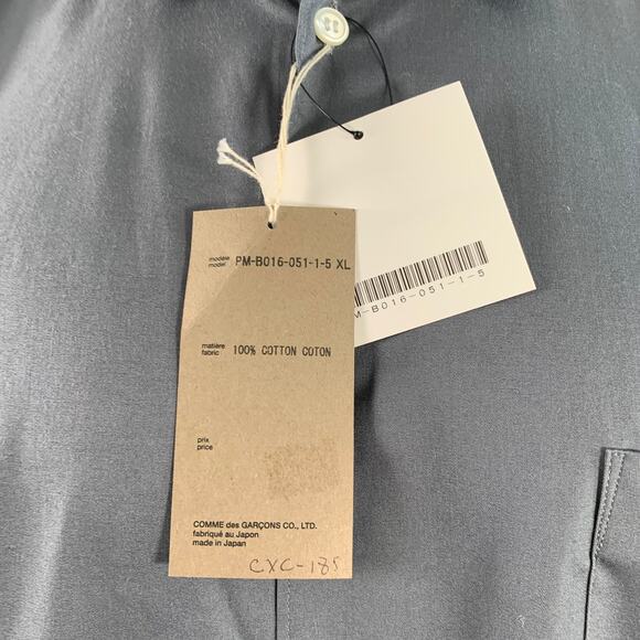 COMME des GARCONS HOMME PLUS Size XL Grey Cotton Longline Long Sleeve Shirt - Picture 4 of 7